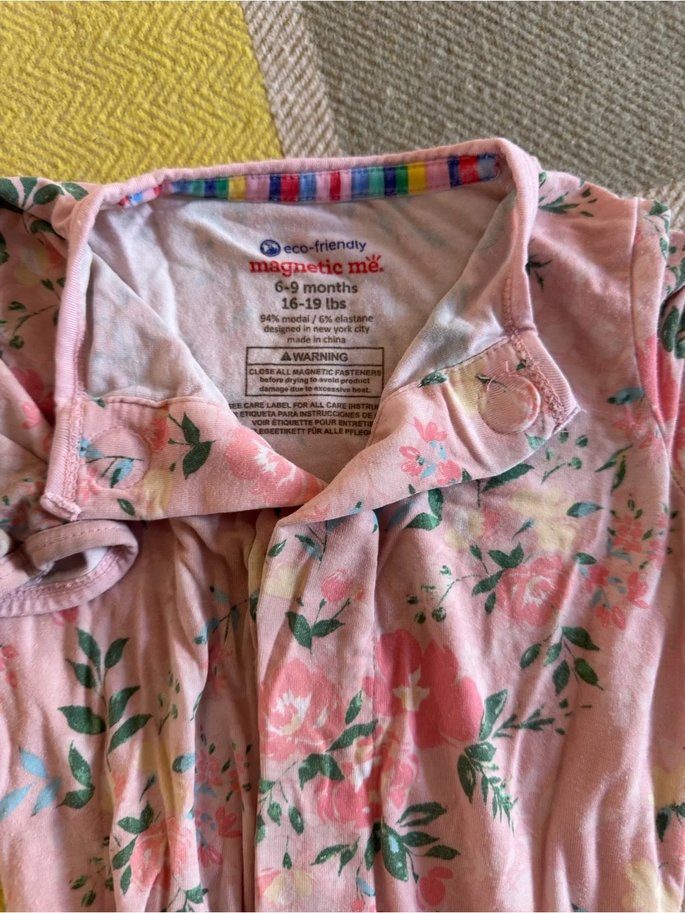 Magnetic Me Pink Floral Footed Pajamas